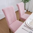 thumbnail image 4 of Fundas para sillas de comedor FORCHEER, paquete de 4 unidades, jacquard, elásticas, rosa, 4 of 6