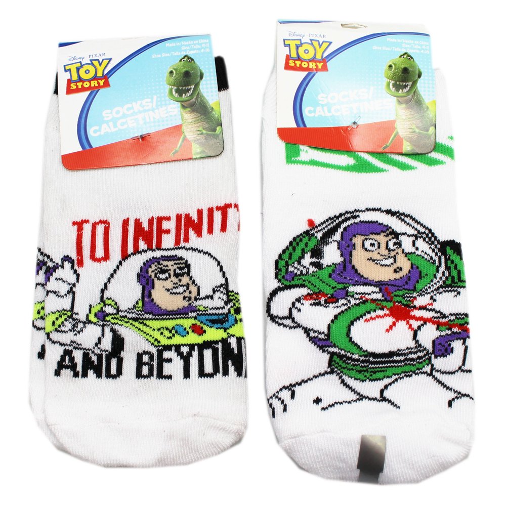 Disney Pixar Disney 's Toy Story Buzz Lightyear White Kids Socks (Size 911, 2 Pairs