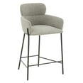 thumbnail image 4 of SAFAVIEH Couture Charlize Curved Mid Back Counter Stool, Light Grey/Black, 4 of 7