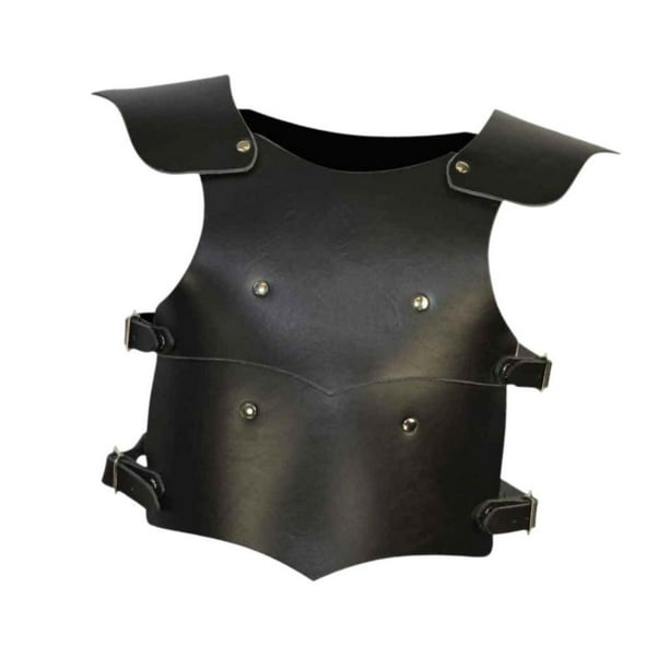 Ropa de armadura de pecho medieval Armadura de hombro de caballero para juegos de rol de carnaval Negro