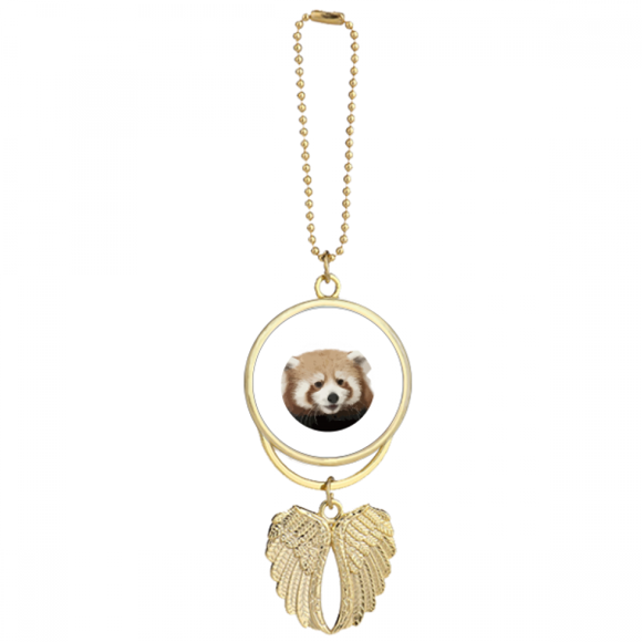 Brown Jungle Civet Cats Lovely Little Car Keychain Angel Wing Pendant