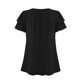 thumbnail image 5 of Camisetas Casuales de Manga Corta de las Mujeres con Cuello en V, Cuello Redondo, Color Sólido Blusa Ligera de Poliéster, 5 of 7