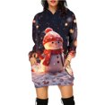 thumbnail image 1 of Otoño nueva ropa europea y americana vestido sudadera de manga larga falda con capucha con estampado de alces de Navidad, 1 of 5