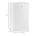 thumbnail image 4 of HOMCOM 3.2 Cu.Ft Mini Fridge with Freezer, Single Door Compact Refrigerator with Adjustable Thermostat, Shelf and Reversible Door for Bedroom, Dorm, Home Office, Energy Efficient, White, 4 of 9