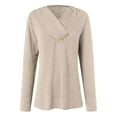thumbnail image 6 of felwors Women Long Sleeve Tunic Tops for Leggings V Neck Button Loose T Shirts 2025 Fall Casual Blouse Sweatshirt Beige, M, 6 of 6
