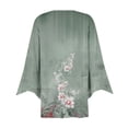 thumbnail image 4 of Wolfast Cardigans pour Femmes Manches 3/4 Imprimé Floral T-shirts Ouverts Blouses Décontractées Amples, Vert Armée, TTG, 4 of 6