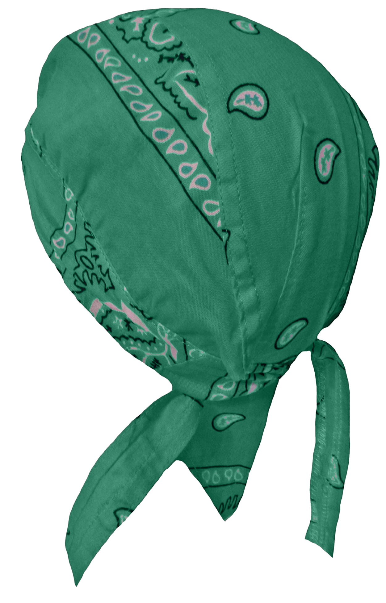 Teal Green Paisley Doo Rag Durag Headwrap Cotton Chemo Bandana Skull