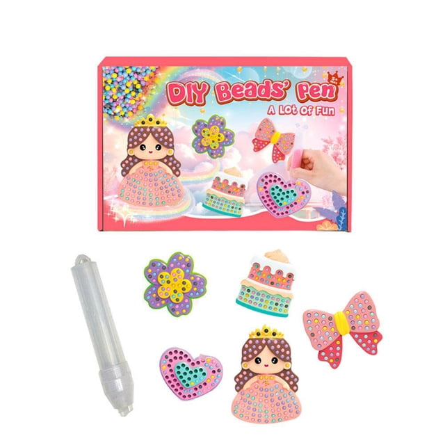 Handmade Bead Painting Kit for Kids, DIY Gem Art Stickers Set, Cartoon Princess Educational Craft Toy for Beginners, Fun Christmas Gift