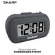 thumbnail image 2 of Reloj despertador digital Sharp – Caja de plástico táctil con acabado de goma suave – Funciona con pilas – Luz de fondo azul a pedido – Alarma ascendente – Fácil de usar – Negro carbón, 2 of 5