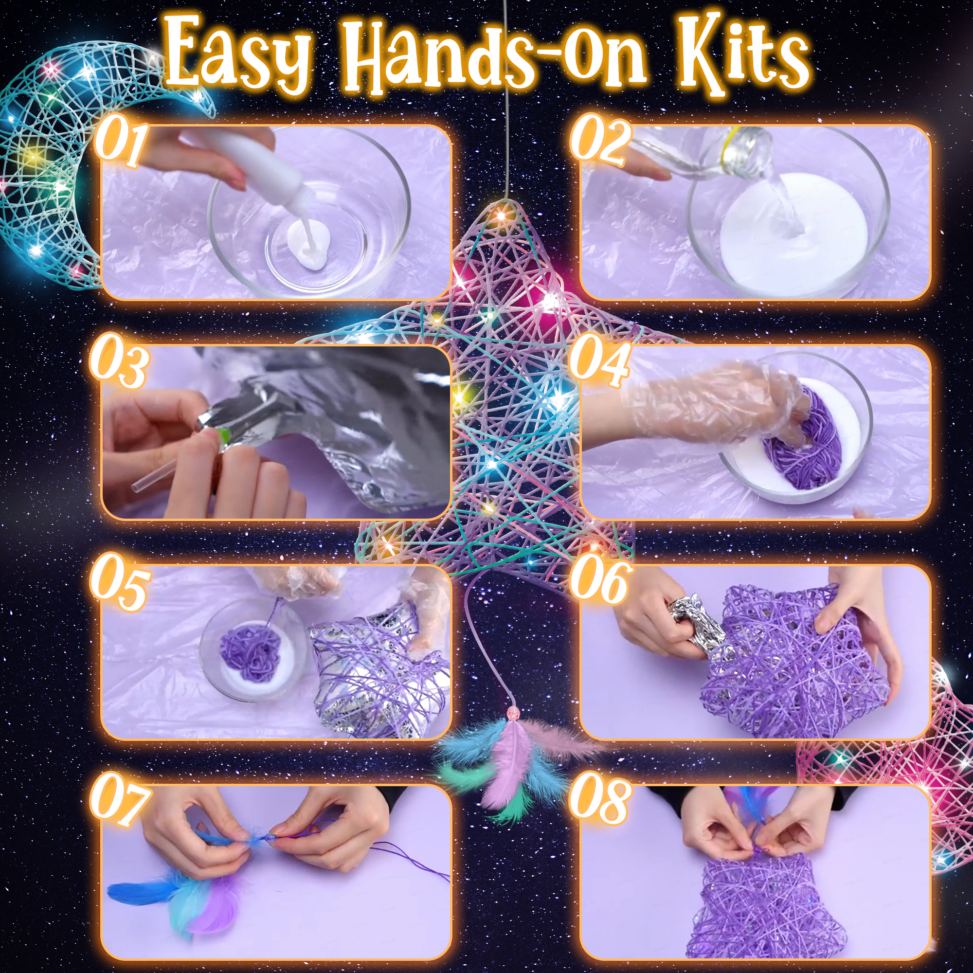 Joyfy 3-Pack Star and Heart String Art Kit photo 8