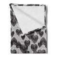 thumbnail image 2 of Romantic Soft Flannel Fleece Throw Blanket, Gothic Hearts Tattoo Style Valentine's Love Graffiti Grunge Illustration, Cozy Plush for Indoor and Outdoor Use, 50" x 70", Pale Grey Black, by Ambesonne, 2 of 5
