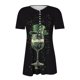 thumbnail image 2 of TaTaai Women's St. Patrick's Print Top, Soft Cotton Lightweight, Relaxed Fit, Short Sleeve V-Neck, Button Ruching, Pullover, Holiday Casual Daily Spring Summer Wear Multi-Color Gift, 2 of 5