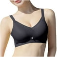 thumbnail image 5 of SMihono Lace Mastectomy Bra Pocketed Bra for Breast Forms Push-up Armpit Oversized Control Wireless Bra Sports Bra Black 34, 5 of 6