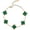 Green Gold Simple, variant on Four Leaf Clover Bracelet for Women | 18K Gold Plated Cubic Zirconia Link Bracelet | 4 Leaf Lucky Jewelry Gift for Her