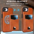thumbnail image 5 of Compatible with Magsafe 2 in 1 Detachable for iPhone 16e Wallet Case with Card Holder Women Men, Magnetic PU Leather RFID Blocking Flip Kickstand Credit Slots,for iPhone 16e, Lightbrown, 5 of 11