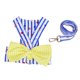 thumbnail image 1 of Dog Dress Harness and Leash Set Soft Cotton Breathable Metal Buckle Stripped Dog Vest Harness with Bow Decor for Spring Summer Blue Stripes L, 1 of 1