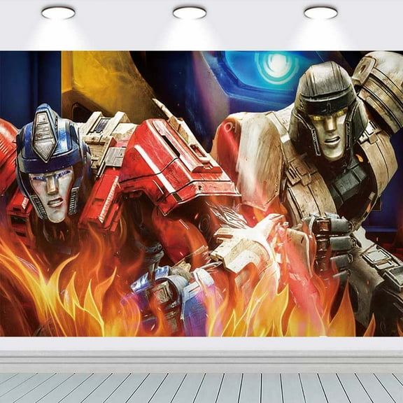 Transformers school Banner Backdrop Background Taspestry Wall Decor Birthday Party Supplies Poster Fans