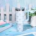 thumbnail image 5 of 40 Oz Blue Bow Tumbler with Handle Straw and Lid Bow-Knot Travel Coffee Tumbler Cup for Women Friend Holiday Birthday, 5 of 6