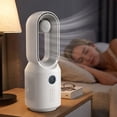 thumbnail image 6 of Leeye Compact Bladeless Desk Fan Aerodynamic USB Rechargeable 3 Speeds Oscillating Quiet Personal Cooling Fan for Home Office Bedroom, White, 13.46in, 6 of 9