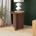 thumbnail image 2 of Henn&Hart 20" Wide Round Side Table in Satin Walnut, for Home, Living Room, Bedroom, Entertainment or Office, 2 of 7
