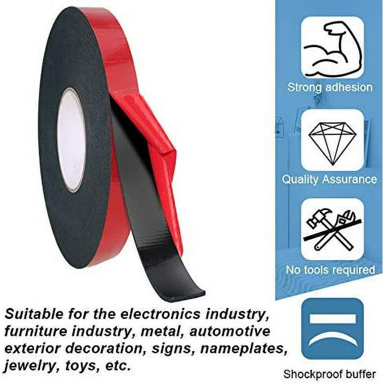 10 pcs 40mm Double Sided Adhesive Tape, Super Strong Adhesive Tape, Black  Self-adhesive, Double-layer Foam, Square And Circular Installation,  Suitable For Walls, Floors, Doors, Plastics