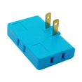 thumbnail image 2 of 3 Way Outlet Extender Portable Flat Pin Plug Adapter for Household Wall Home Blue, 2 of 8