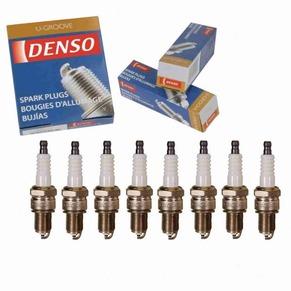 8 pc DENSO 6044 Standard U-Groove Spark Plugs for W9EXR-U Ignition Wire Secondary