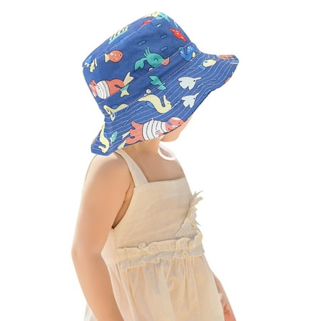 

Kids Adjustable Chin Strap Sun Protection Hats Summer Spring Sun Hat Cute Cartoon Outdoor Beach Bucket Cap