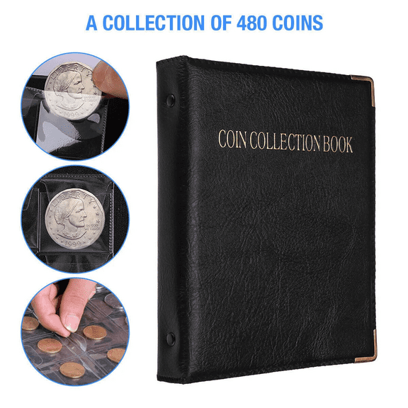 Jicanghai 480 Pocket Coins Storage Book High-capacity Collection Album Folder Money Holder
