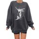 thumbnail image 1 of Gibobby Sudadera sin capucha y ocio Top con estampado a la para mujer, sudadera cálida de manga larga, camisa holgada informal con cuello redondo, de blusa (Gris, L), 1 of 5