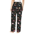 thumbnail image 3 of Goofa Cute Rabbit And Flower Printed Soft Pajama Pants for Women, Wide Leg Comfy Casual Lounge Yoga Pants-Small, 3 of 9