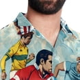 thumbnail image 5 of Football Men's Poplin Casual Printed Button Down Short Sleeve Summer Beach Shirts Unisex, 5 of 6