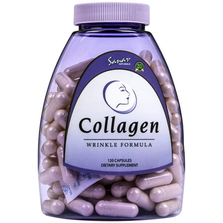 Sanar Naturals Collagen Wrinkle Formula Pills with Vitamin C and E Supplement, 120 Ct