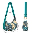 thumbnail image 4 of Aloha Jungle Leaves Crossbody Bag for Women Hawaiian Floral Corduroy Shoulder Purse with Adjustable Strap Tropical Plant Crescent Sling Bag for Daily Use, 4 of 5