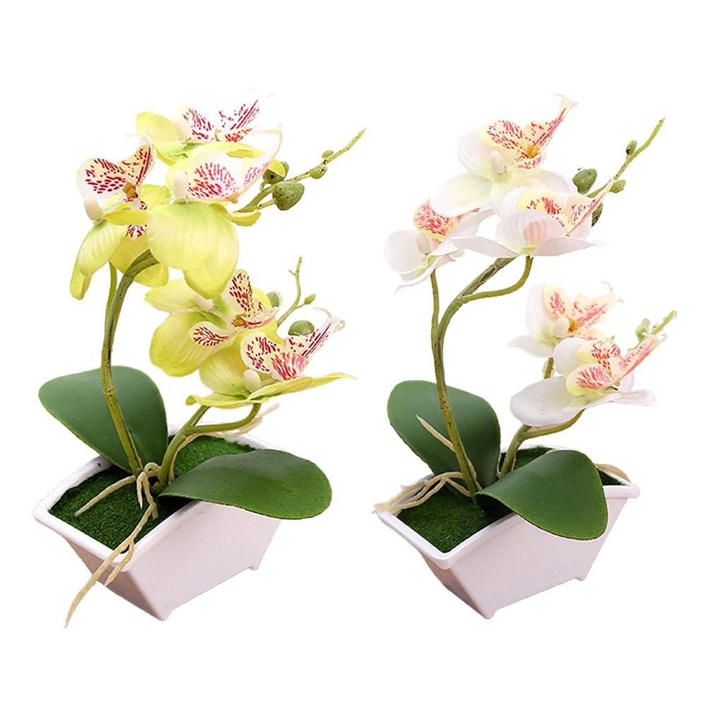 Artificial Flower Green Phalaenopsis Simulation Moth Orchid Leaf Home Decor New 