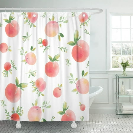 Bsdhome Colorful Peach Watercolor, Peach Shower Curtain