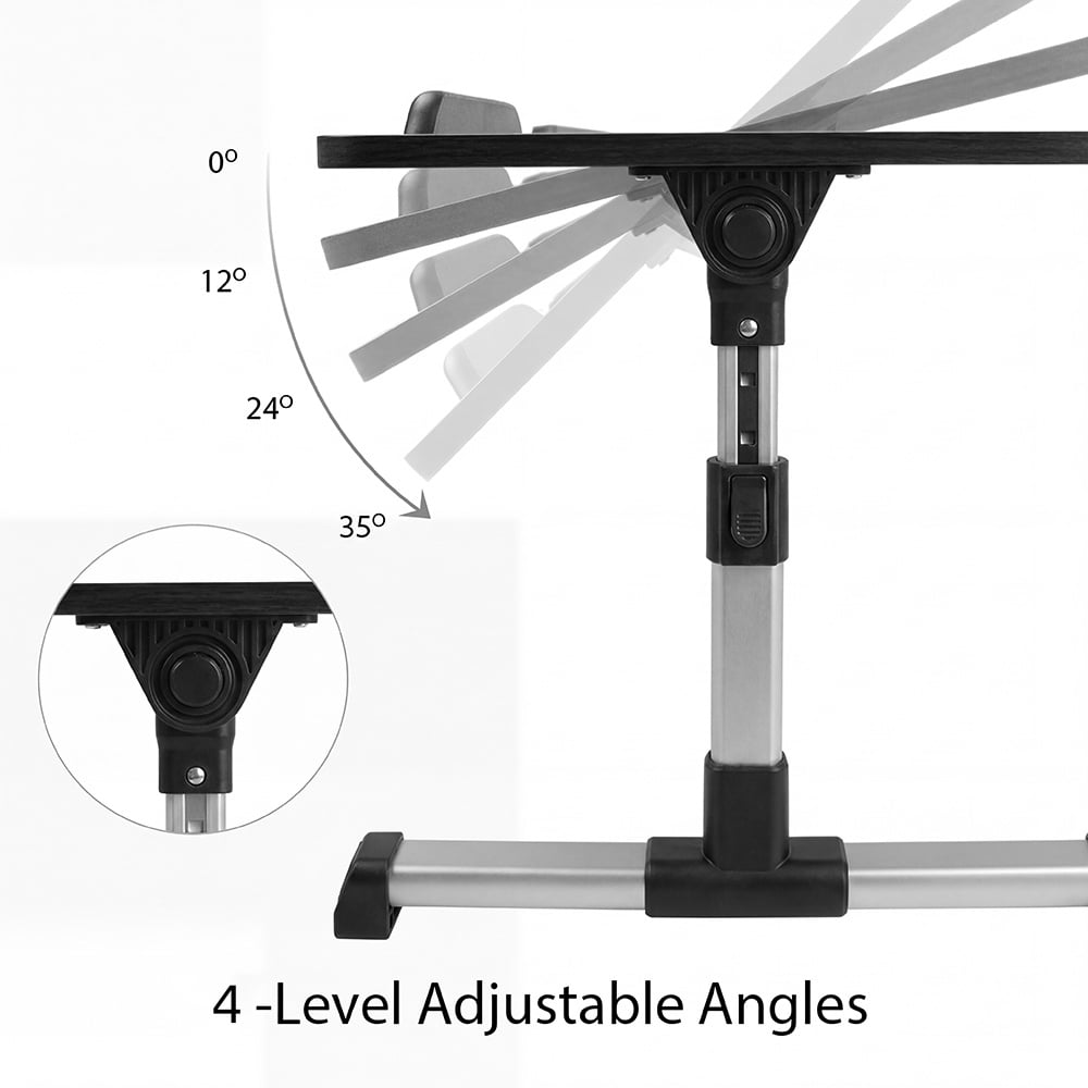 COWIN Laptop Desk Table, Adjustable Laptop Stand, Foldable Lap Desks 20.5×11.82 in (Black)