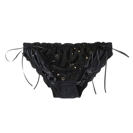 

Cotton Underwear For Women Womens Underwear Cotton Panties for Women Underpants Briefs Hipster Lace Bikini(L Black)