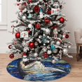 thumbnail image 5 of Yiaed Vintage Starry Sky Shark Print Christmas Tree Skirt , Tree SkirtsTree Mat for Christmas Winter Holiday Indoor Decorations-36", 5 of 7