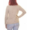 thumbnail image 4 of Kensie Womens Oatmeal Long-Sleeve V-Neck Embellished Sweater S, 4 of 4