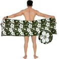 thumbnail image 4 of HAPPY BAY Men's Swimwear Cover Up Samoan Beachwear Summer Pareo Standard Sarong Wrap Casual Vacation Lava Lava for Men Cover-Up One Size Floral, Black, 4 of 5