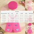 thumbnail image 2 of Lopeceal Kid Girls 3 Pieces Summer Outfits Sweet 3D Heart Ribbed Knit Ruffle Sleeve with Short and Beret Cute Cheeky 6M-4Y, 2 of 8