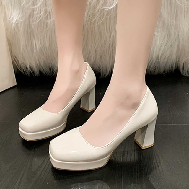 LSLJS Couvre-Chaussures de Travail pour Femmes Grande Taille, Mode, Couleur Unie, Imperméables, Talons Hauts