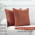 thumbnail image 4 of 3S Brother's Solid Cushion Cover Super Soft & Cozy Home Décor Throw Pillow Case for Chair Couch Bedroom & Livingroom Décor Pillowcase with Invisible Zipper Set of 2 Pieces - Brick 20"x20" Each, 4 of 8