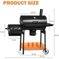 thumbnail image 7 of PRZL Grill Outdoor Charcoal Grills with Side Oven & Thermometer Offset Smoker with Ash Catcher & Cover for Camping Picnics, BBQ, Hiking, 7 of 7