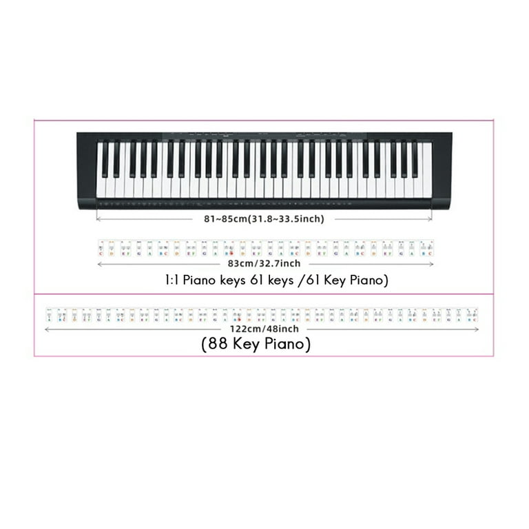 Piano Keyboard Stickers /Electric Piano 88 Keys Stave Notation Note Strip  Label for Beginners Students 