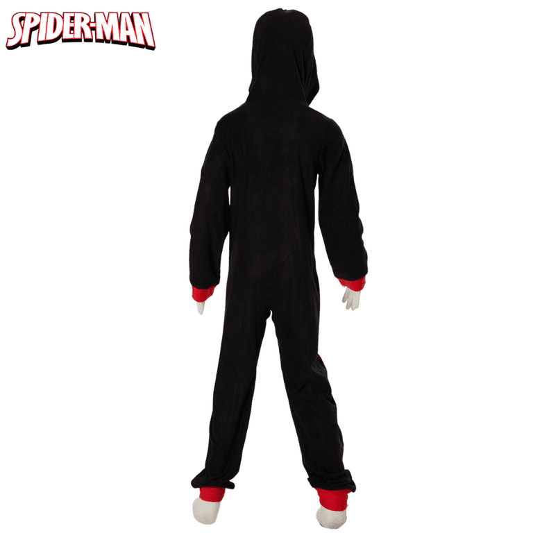 Marvel Spider Man Kids Sleepwear Miles Morales Hooded Onesie PJs Long Sleeve Blanket Sleeper Walmart