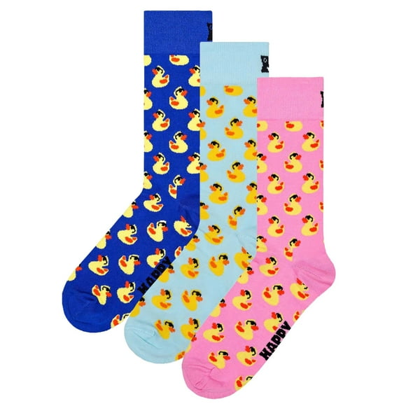 Happy Socks 3 paquetes de calcetines unisex, caja de regalo, colores mezclados Rubber Duck 36-40