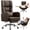 Coffee Brown, variant on Primy Cross Legged Office Chair with Footrest & Convertible Armrests, 500LBS Capacity Home Desk Chair, Ergonomic Recliner with Lumbar Pillow, Criss Cross Design, Big and Tall Executive Chair