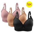thumbnail image 2 of JIUKE Bras for Women 3 Pack Push up Comfort Bra No Underwire Solid Color Seamless Sleep Bras Black 36/80, 2 of 3